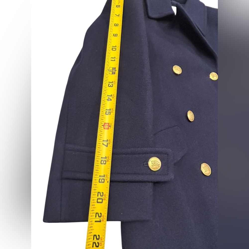 BURBERRYS Prorsum Vintage Women’s Wool Peacoat 80s 90s Gold Buttons Rare Medium - Picture 8 of 14